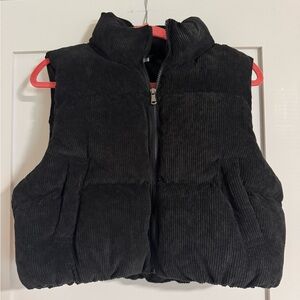 Double Zero Black Corduroy Cropped Vest